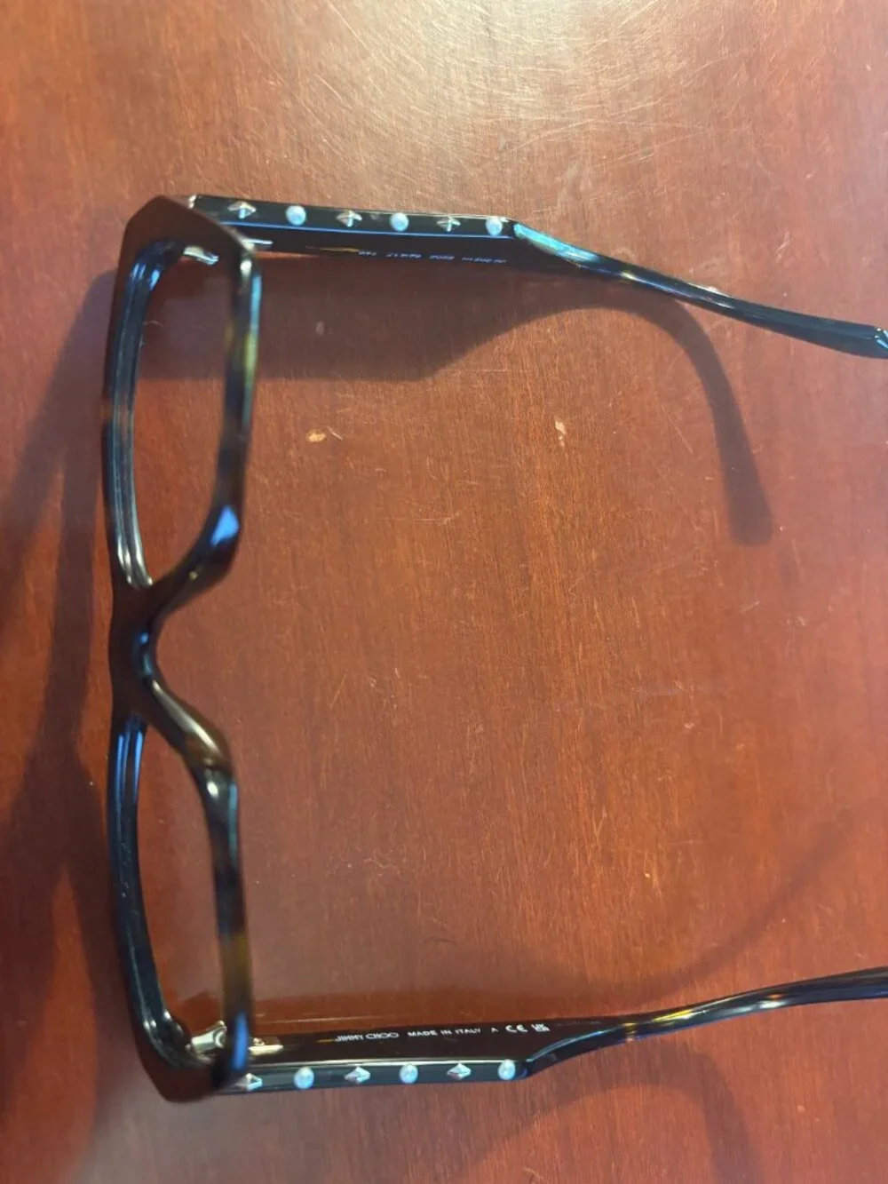 Jimmy Choo JC 3021H 5002 Havana Tortoise Eyeglasses Frames Gold Studs 52mm + CAS